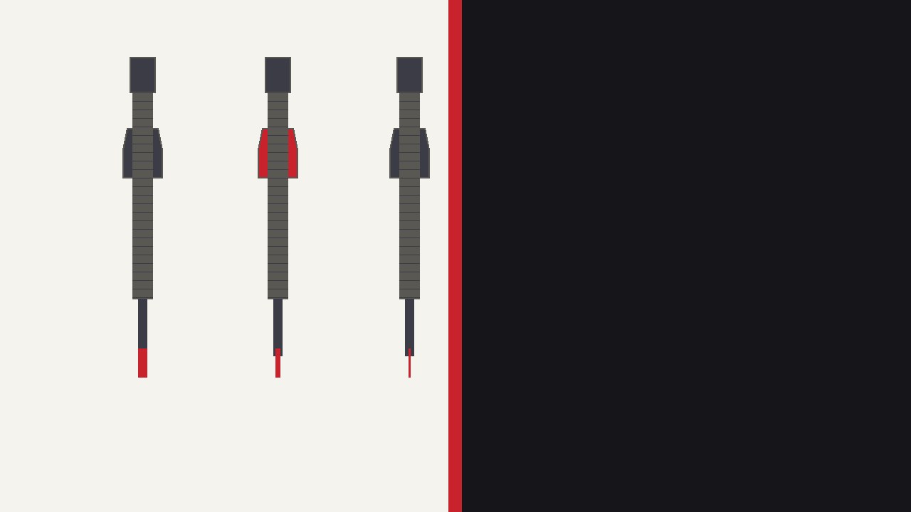 Trois bougies d'allumage — cuivre, platine, iridium — sur surface métallique brossée, palette encre et rouge Konipa Casablanca